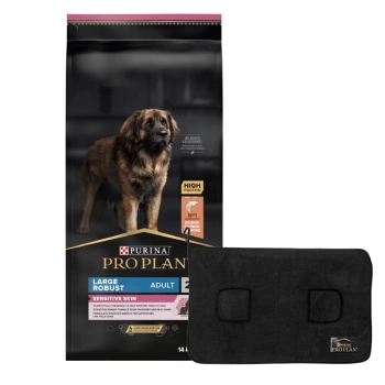 PRO PLAN Sensitive Skin Large Robust Adult lazacban gazdag felnőtt kutyatáp 14kg + kutyatörölköző INGYENES!!!