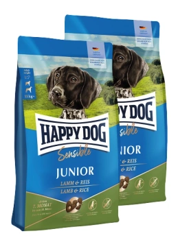 HAPPY DOG Sensible Junior, szárazeledel, bárány/rizs, 2x10 kg